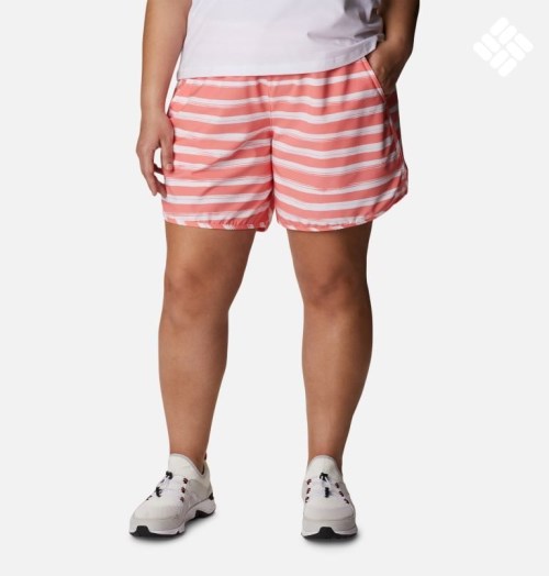 Women's Columbia Bogata Bay Stretch Printed Shorts Stripe | Plus Size CA-V1836
